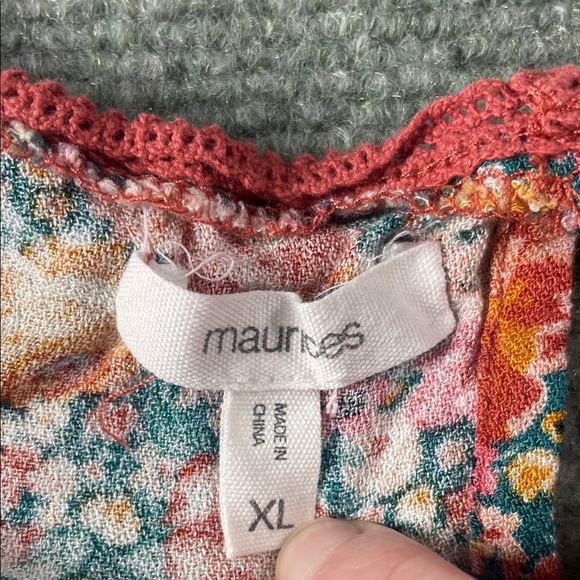 Maurices Floral Tank in Coral Pink and Teal - Picture 4 of 5